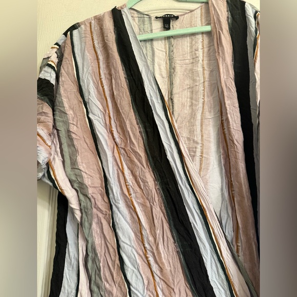 Torrid Multi Stripe Challis Hi-Lo Kimono Cardigan - size 1/2 - Picture 4 of 9